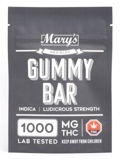 1000mg thc indica gummy bar mary s edibles