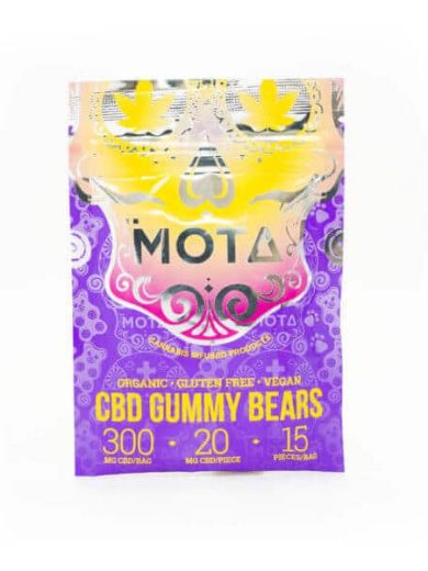 300mg cbd organic vegan and gluten free gummy bears mota