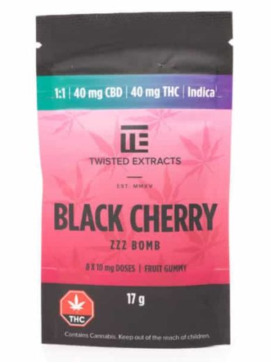 black cherry zzz bomb 1 1 thc cbd twisted extracts