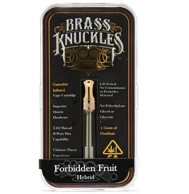 forbidden fruit brass knuckles vape cartridge