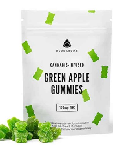 green apple vegan gummies buudabomb