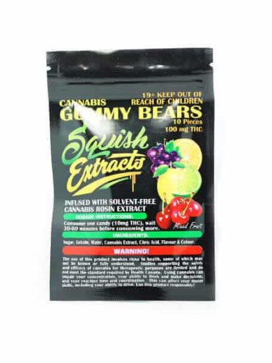 gummy bears 100mg thc squish extracts