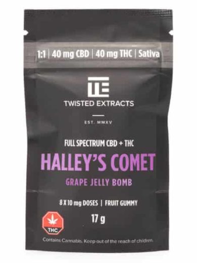 halley s comet grape jelly bomb 1 1 thc cbd twisted extracts