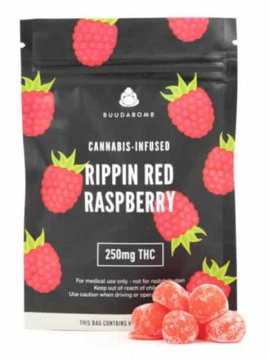 rippin red raspberry vegan gummies buudabomb