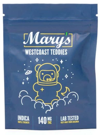 triple strength indica westcoast teddies 140mg thc mary s edibles 1